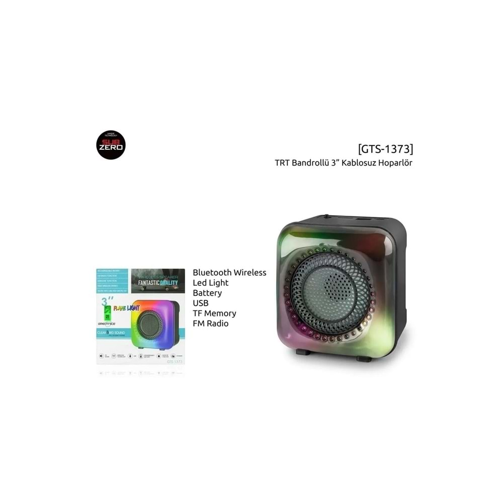 Torima Gts1373 Subzero Ledli Bluetooth/Usb/Sd/Fm Rgb Müzik Kutusu