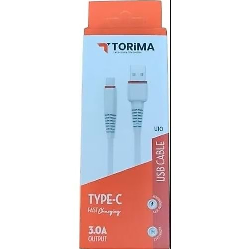 Torima Type-C 3.0 Fast Hızlı 1Mt. Silikon Şarj Kablo