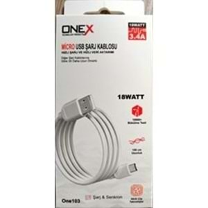 Onex 18W Type-C 3.4A 1Mt. Usb Hızlı Şarj Data Kablosu